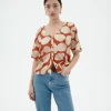 Orange Ecovero leaf Bluse Libelula