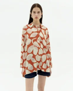 Orange Ecovero leaf Bluse Ava