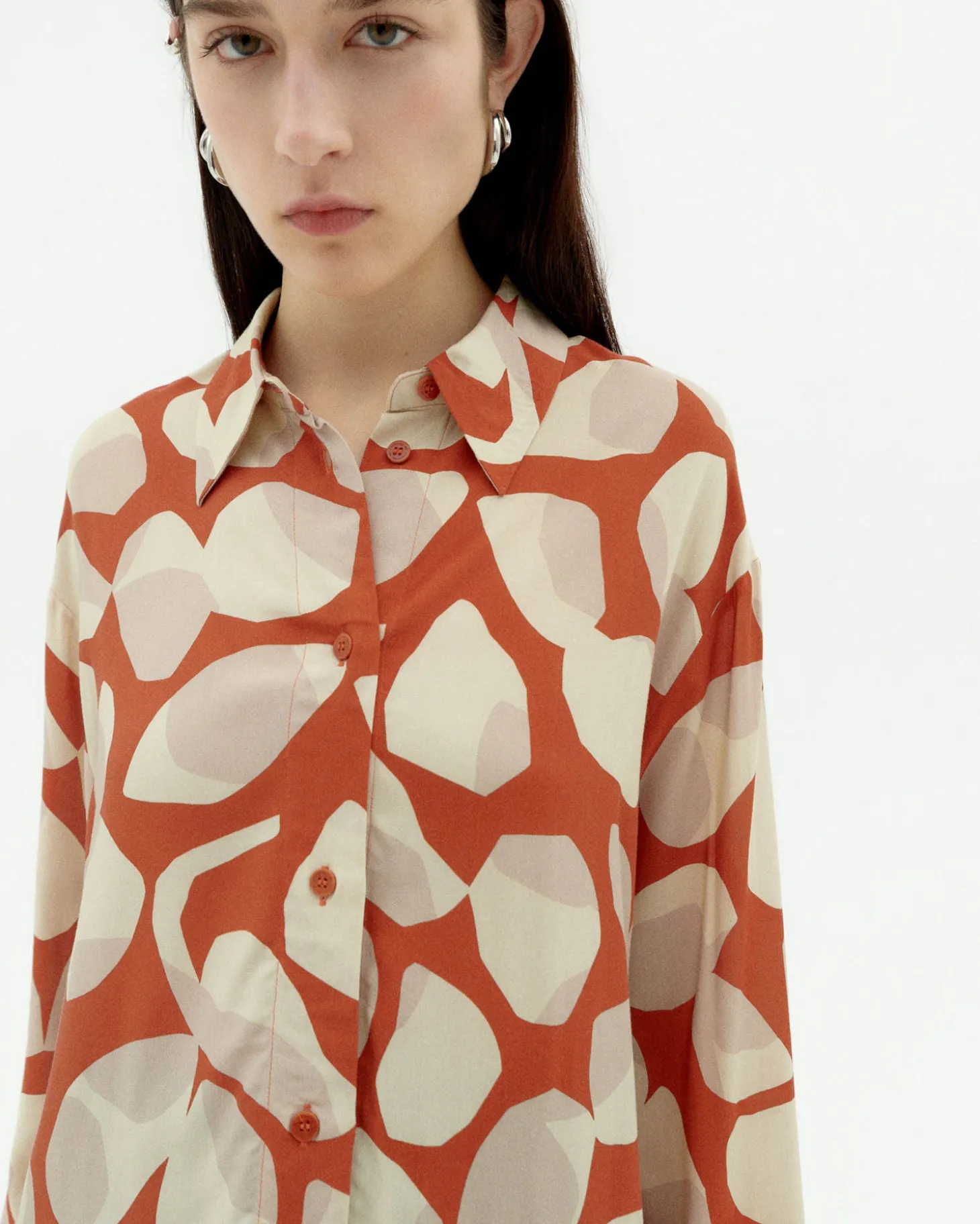 Orange Ecovero leaf Bluse Ava