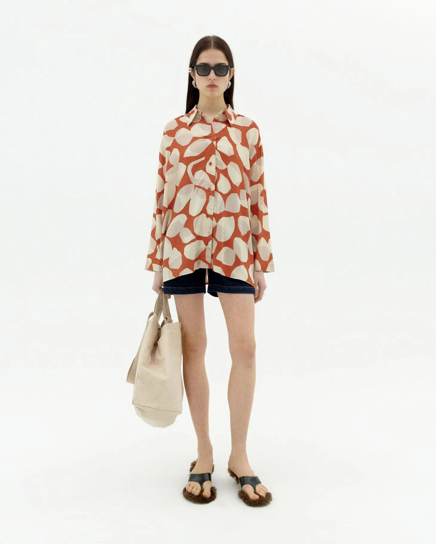 Orange Ecovero leaf Bluse Ava
