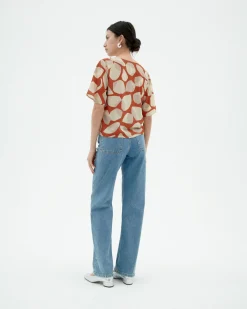 Orange Ecovero leaf Bluse Libelula