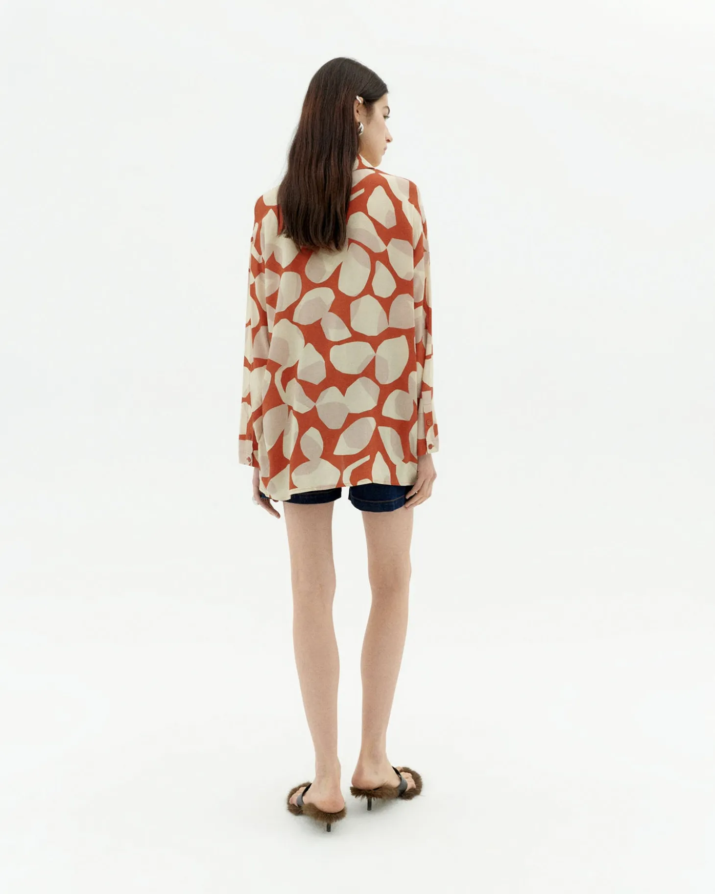 Orange Ecovero leaf Bluse Ava