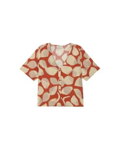 Orange Ecovero leaf Bluse Libelula