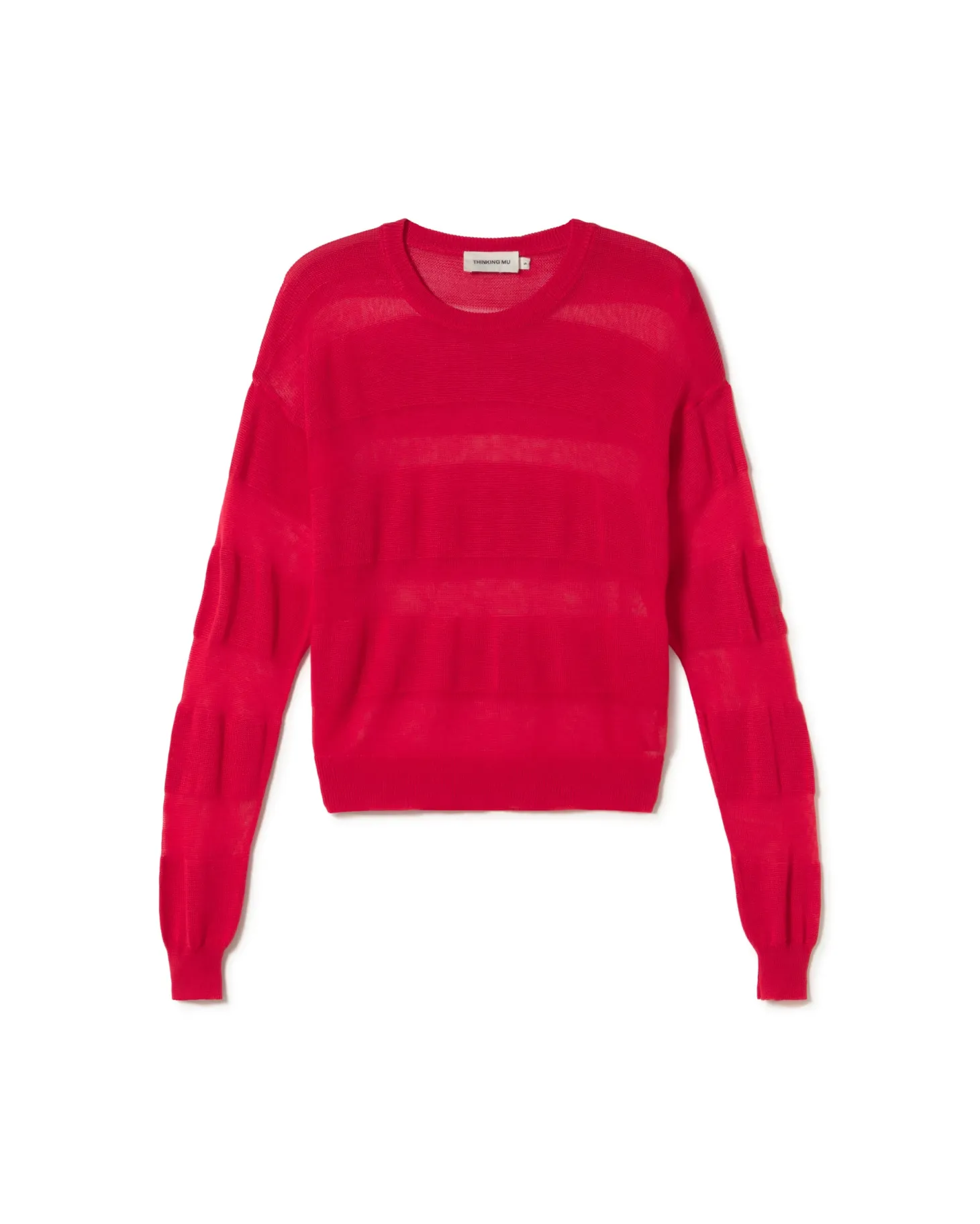 Roter halbstransparenter Strickpullover Be