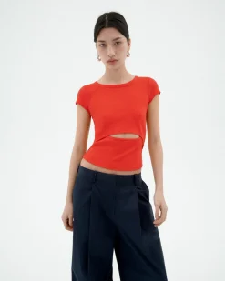 Rotes öffnung Top Faye