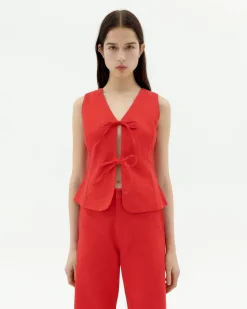 Rotes schleifen Top Elise