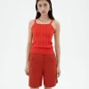 Rotes Träger Stricktop Nadine