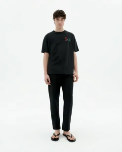 Schwarze gerade Hose Travel Light