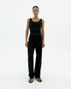 Schwarze hohe Taille Hose Theresa