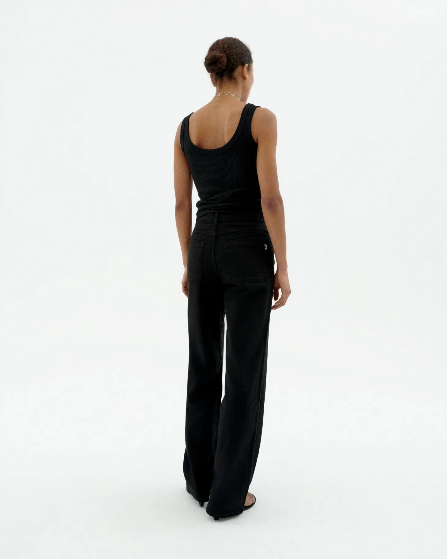 Schwarze hohe Taille Hose Theresa