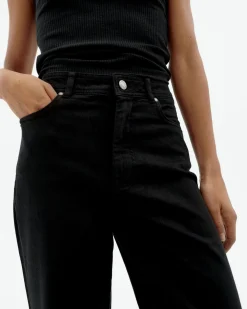 Schwarze hohe Taille Hose Theresa