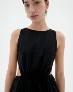 Seersucker cut out Kleid Kin