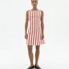 Seersucker gestreiftes Schleife Kleid Cecile