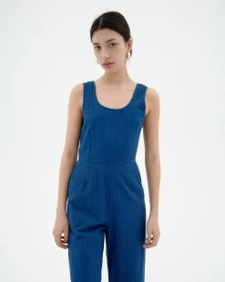 Taillierter Seersucker Jumpsuit Raflesia