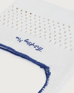 Weiße gehäkelte handgewebte Handtasche Effy
