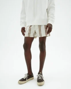 Weiße Popeline gestreifte Boxershorts