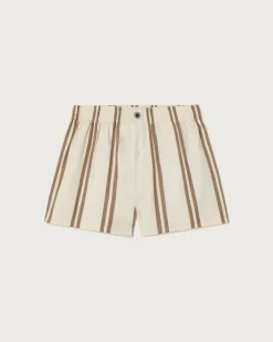 Weiße Popeline gestreifte Boxershorts