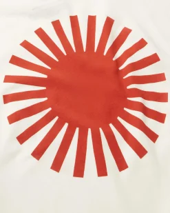 Weißes T-Shirt Aaron rote Sonne Rücken