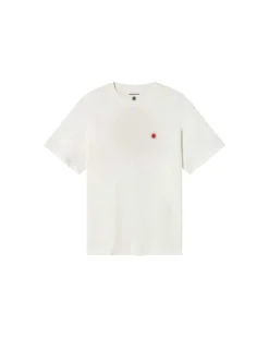 Weißes T-Shirt Aaron rote Sonne Rücken