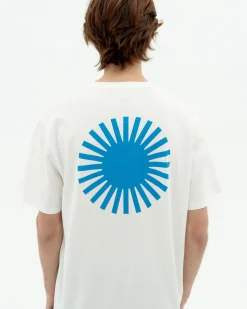 Weißes T-Shirt blaue Sonne Rücken