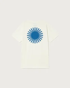 Weißes T-Shirt indigo Sonne Rücken