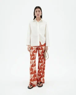 Wide leg bedruckte Ecovero shurberry Hose Manolita