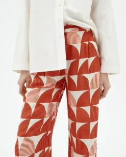 Wide leg bedruckte Ecovero shurberry Hose Manolita