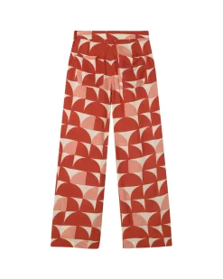 Wide leg bedruckte Ecovero shurberry Hose Manolita