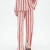 Wide leg Seersucker gestreifte Hose Manolita